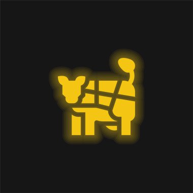 Biftek sarısı parlak neon simgesi