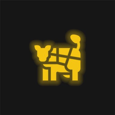 Beef yellow glowing neon icon clipart