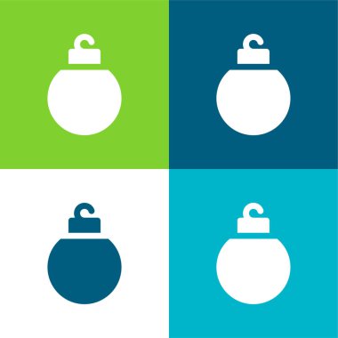 Bauble Düz Renk simgesi seti