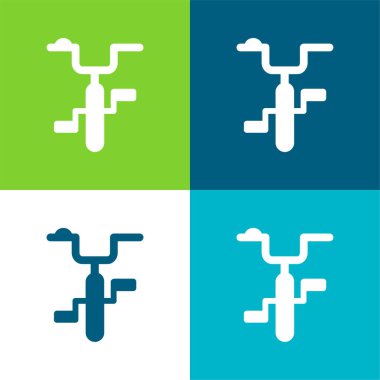 Bisiklet Düz 4 renk en küçük simge kümesi