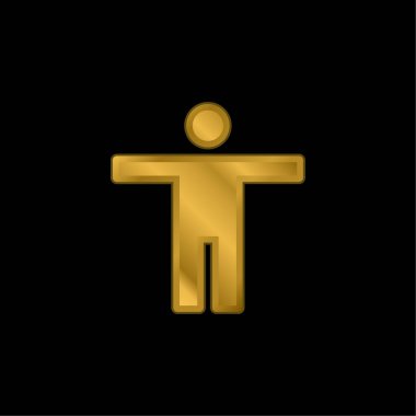 Erişilebilirlik altın kaplamalı metalik simge veya logo vektörü