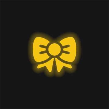Baş sarı parlak neon simgesi