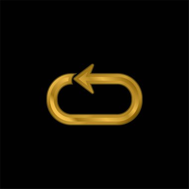 Ok Döngüsü altın kaplamalı metalik simge veya logo vektörü