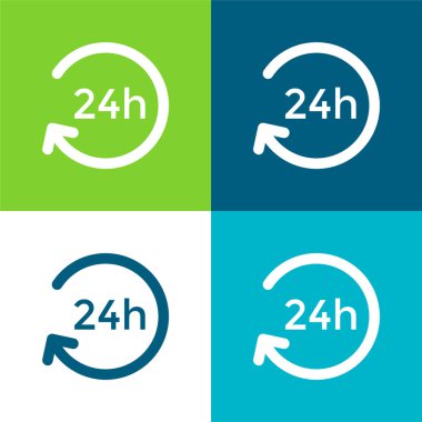 24 Saat Düz Renk en az simge seti