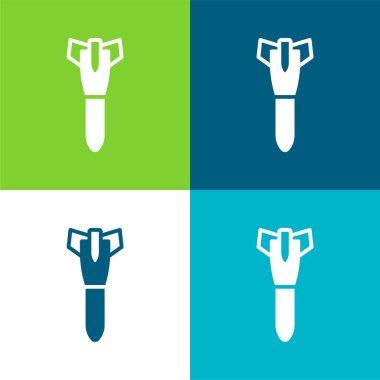 Bomba Düz 4 renk en küçük simge seti