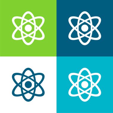 Atom Düz 4 renk en küçük simge kümesi