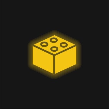 Tuğla sarısı parlak neon simgesi