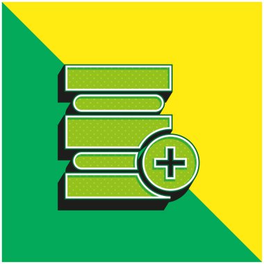 Yeşil ve sarı modern 3d vektör simgesi ekle