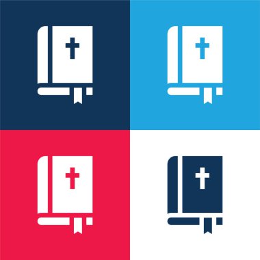 İncil mavi ve kırmızı dört renk en küçük simge kümesi