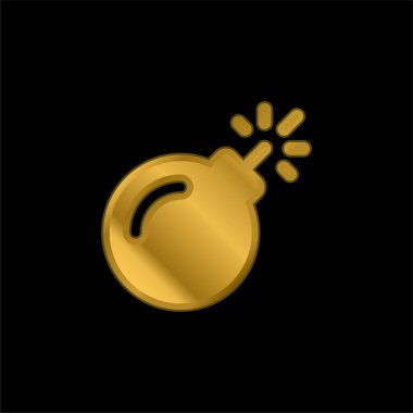 Bomba altın kaplama metalik simge veya logo vektörü