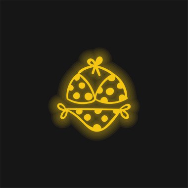 Bikini sarı parlak neon simgesi