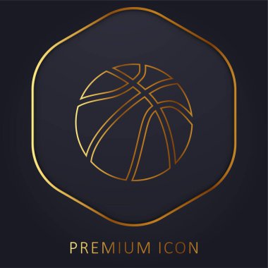 Ball Of Basketball golden line premium logo or icon clipart