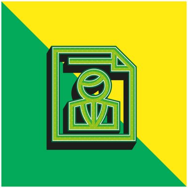 Ballot Green and yellow modern 3d vector icon logo clipart