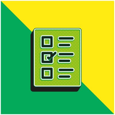 Yeşil ve sarı modern 3d vektör simgesi logosu