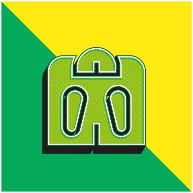 Banyo Ölçeklendirmesi Yeşil ve Sarı 3D vektör simgesi logosu