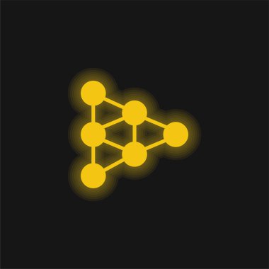 Analitik sarı parlak neon simgesi
