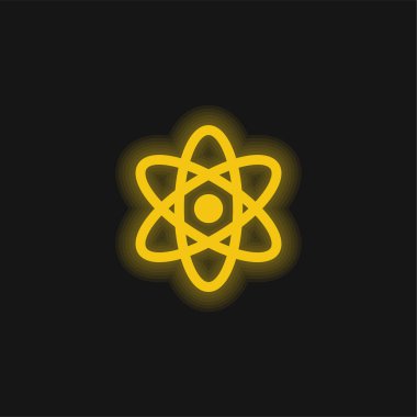 Atom sarısı parlak neon simgesi