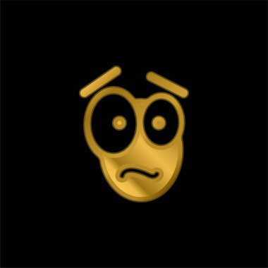 Yüzü Altın Kaplama Metal Simge veya Logo Vektörü