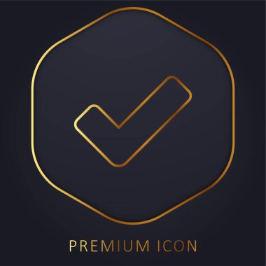 Büyük Kontrol Mark altın çizgi prim logosu veya simgesi