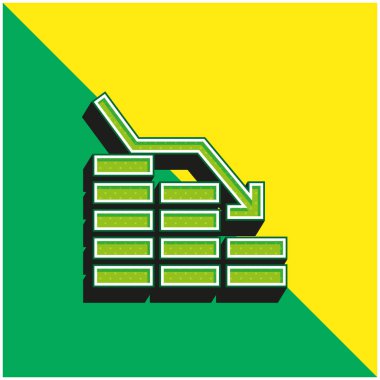 İflas Yeşil ve Sarı 3D vektör simgesi