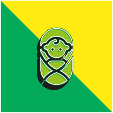 Bebek Yeşil ve Sarı Modern 3D vektör simgesi logosu