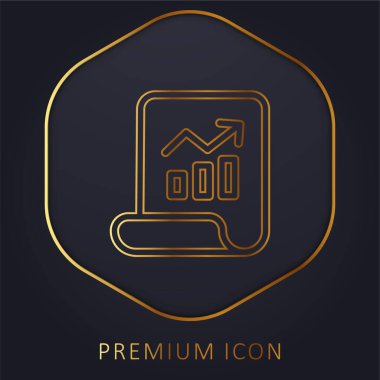 Analitik altın çizgi prim logosu veya simgesi