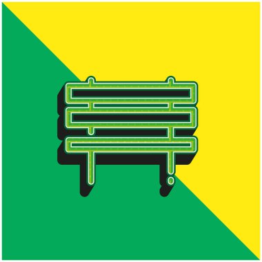 Yeşil benç ve sarı modern 3D vektör simgesi logosu