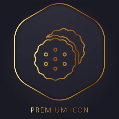 Bisküviler altın çizgi prim logosu veya simgesi
