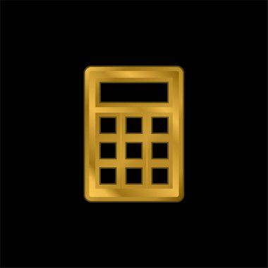 Temel Hesaplayıcı altın kaplama metalik simge veya logo vektörü