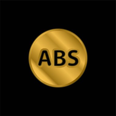 Abs altın kaplamalı metalik simge veya logo vektörü