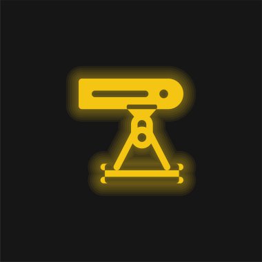 Parlayan sarı neon simgesi