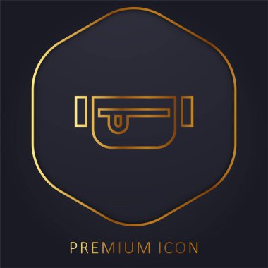 Belt Pouch golden line premium logo or icon clipart