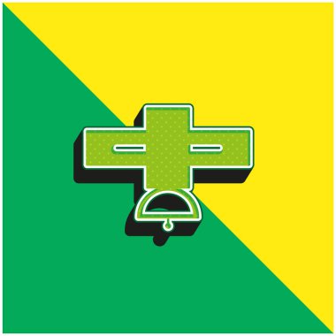 Büyük Uydu Yeşil ve Sarı 3D vektör simgesi