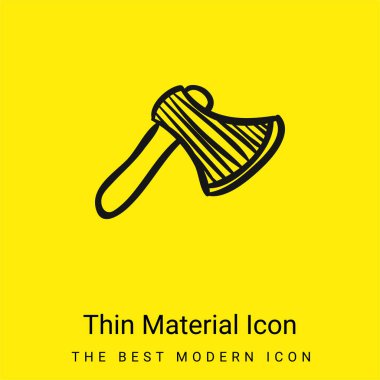 Axe Hand Drawn Tool minimal bright yellow material icon clipart