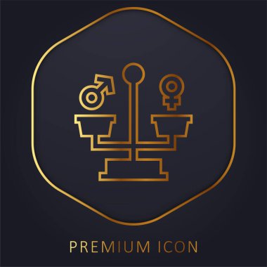 Altın çizgi prim logosu veya simgesi dengesi