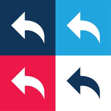 Ok mavi ve kırmızı dört renk minimal simge kümesi