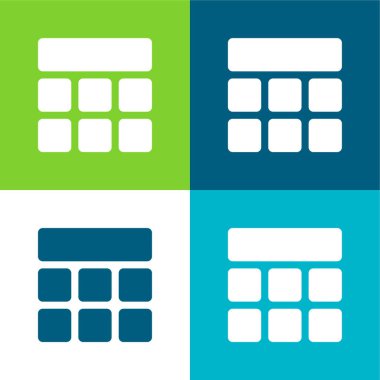 Düz dörtlü renk simgesi setini engeller