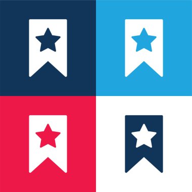 Yer imi mavi ve kırmızı dört renk en az simge kümesi