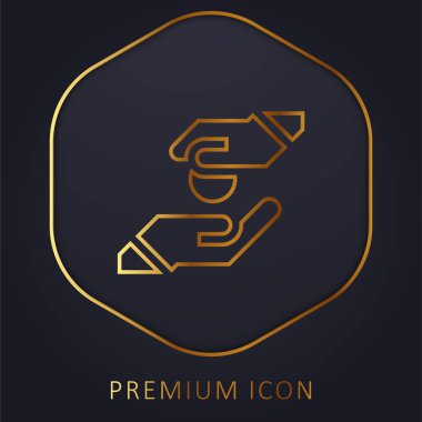 Sadaka altın çizgi prim logosu veya simgesi