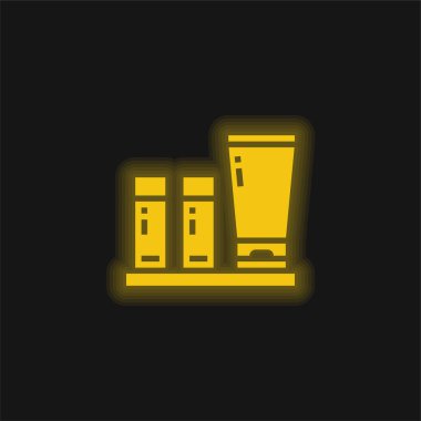 Amenities yellow glowing neon icon clipart