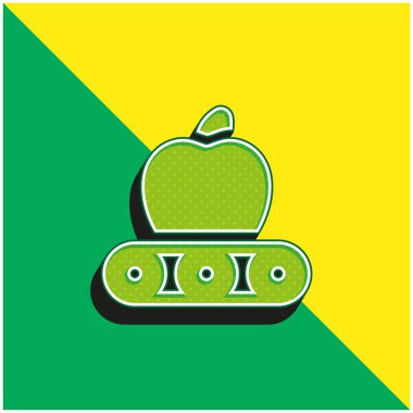 Apple Green and yellow modern 3d vector icon logo clipart