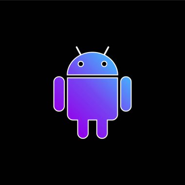 Android Logo mavi gradyan vektör simgesi