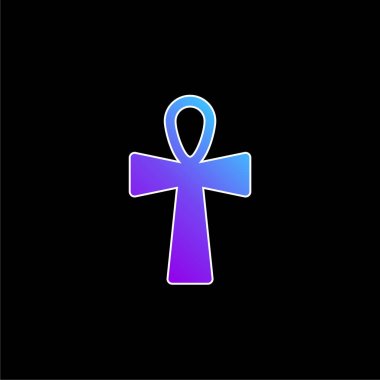 Ankh Cross blue gradient vector icon clipart