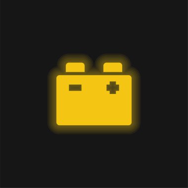 Pil sarısı parlak neon simgesi