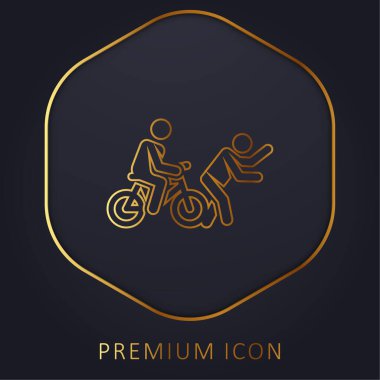 Kazara altın çizgi prim logosu veya simgesi