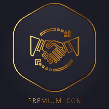 Altın çizgi prim logosu veya simgesi