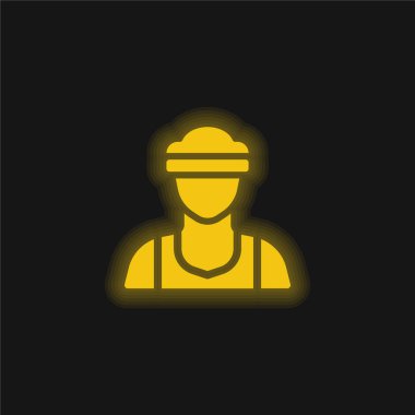 Atletin sarı parlak neon simgesi