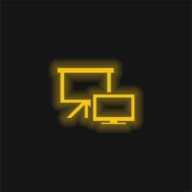 Tüm Ekran Boyutları Sarı Parlak Neon simgesi