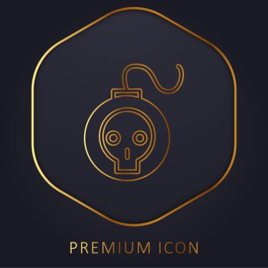 Kurukafa Ana Hattı altın çizgili logo ya da simgesi olan bomba