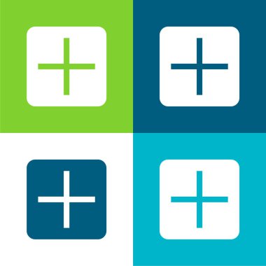 Düz dört renk simgesi seti ekle